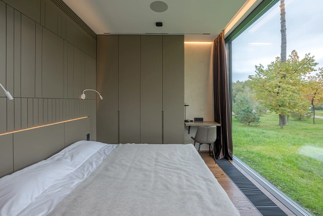 Eco Ex-Situ : habitación hotel eco-sostenible moderno. Habitación de lujo.